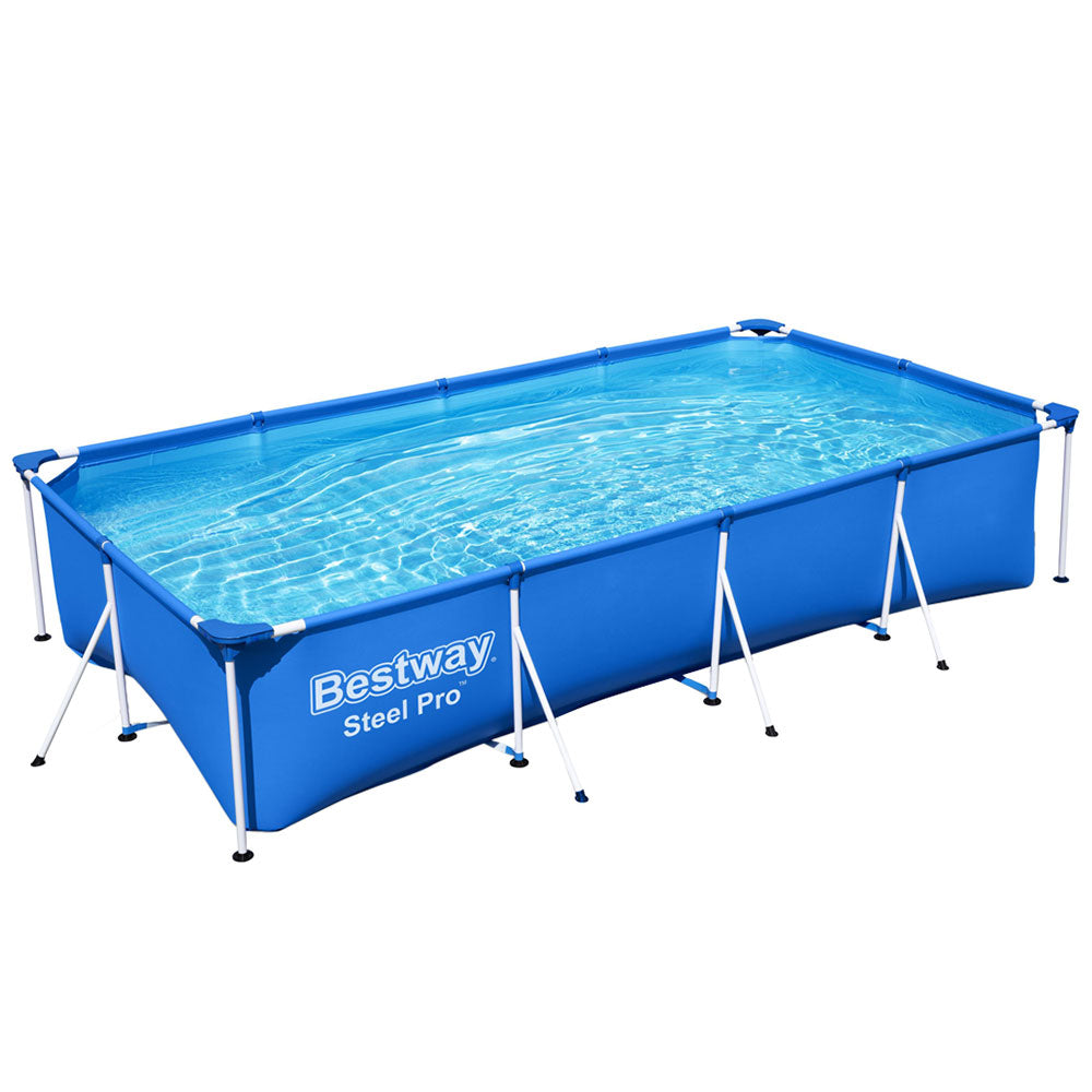 Swimming Pools: Bestway Swimming Pool 400x211x81cm Steel Frame Above Ground Pools 5700L