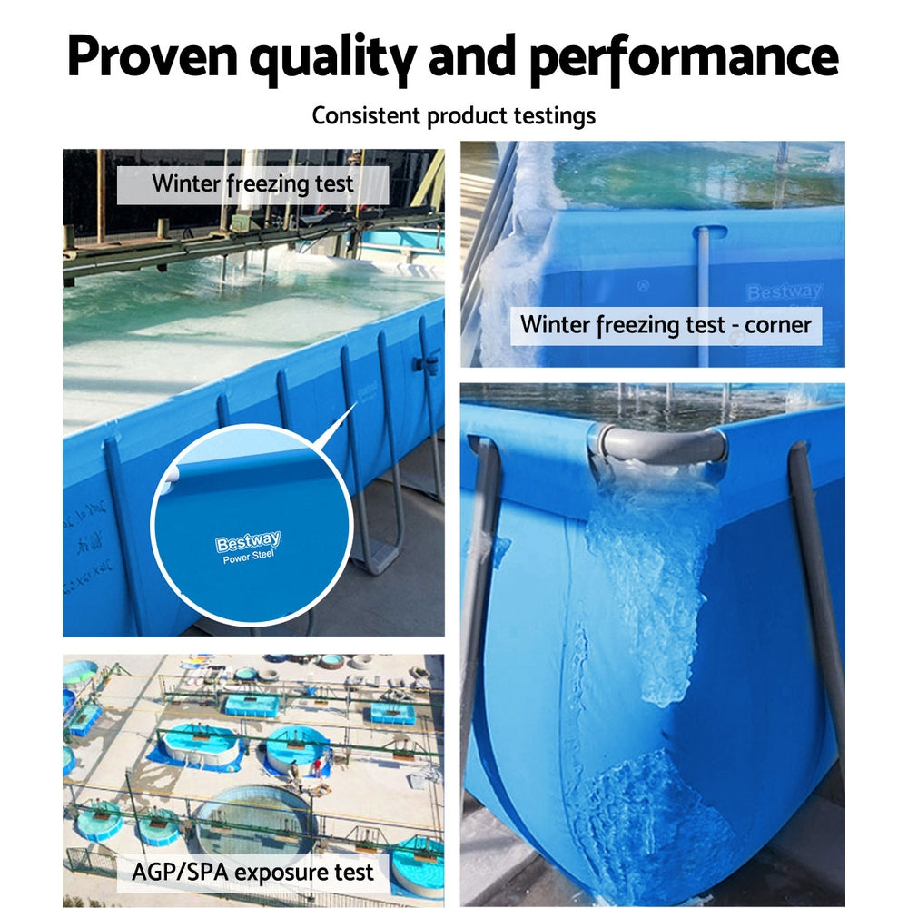 Swimming Pools: Bestway Swimming Pool 400x211x81cm Steel Frame Above Ground Pools 5700L