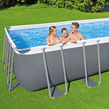 Swimming Pools: Bestway Swimming Pool 732x366x132cm Steel Frame Above Ground Pools Ladder 30045L