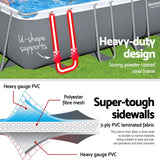 Swimming Pools: Bestway Swimming Pool 732x366x132cm Steel Frame Above Ground Pools Ladder 30045L