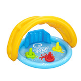 Swimming Pools: Bestway Kids Pool 115x89x76cm Inflatable Play Swimming Pools w/ Canopy 31L