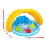 Swimming Pools: Bestway Kids Pool 115x89x76cm Inflatable Play Swimming Pools w/ Canopy 31L