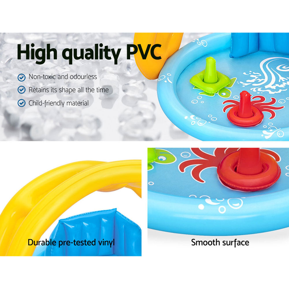 Swimming Pools: Bestway Kids Pool 115x89x76cm Inflatable Play Swimming Pools w/ Canopy 31L