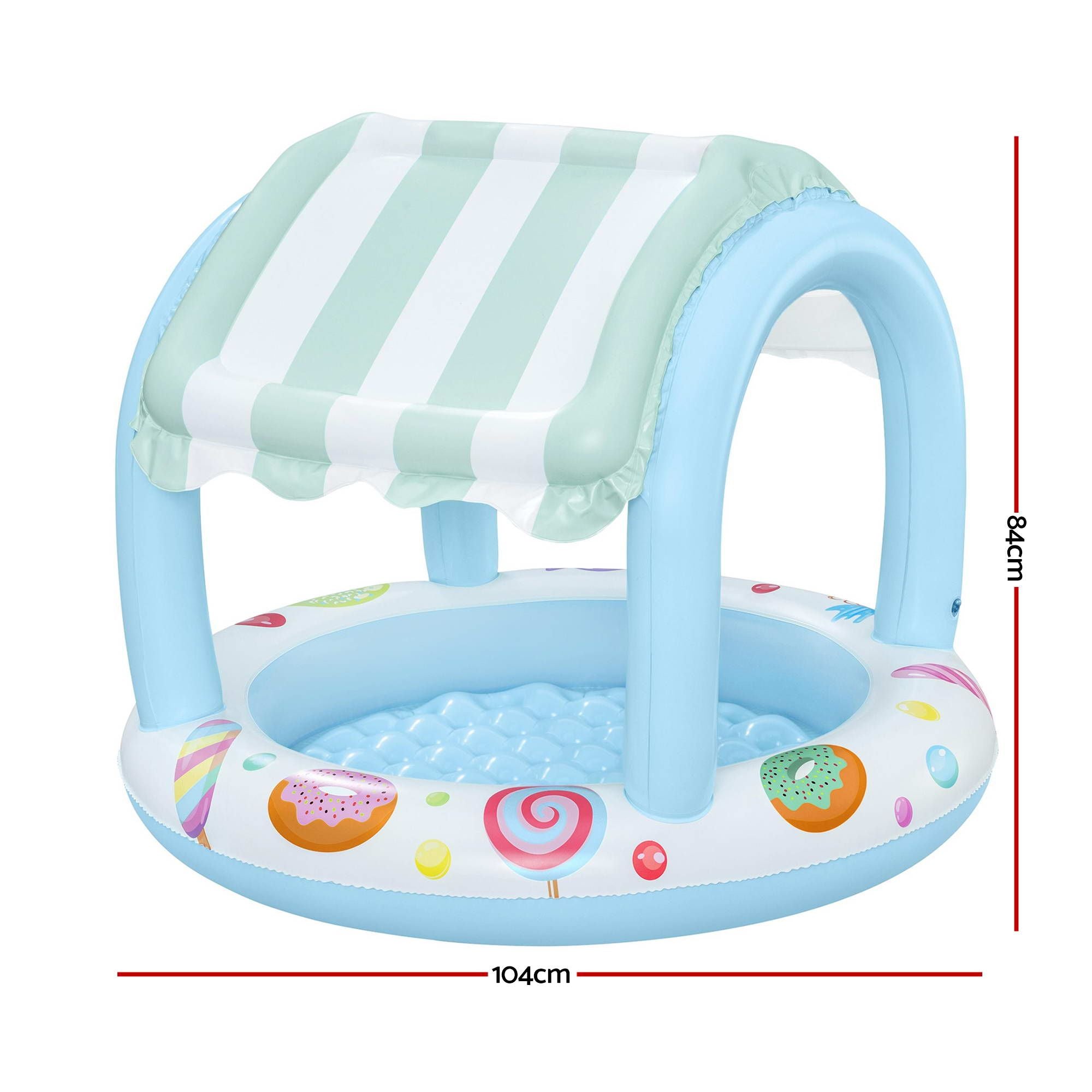 Bestway Inflatable Kids Pool with Sun Shade Candy Theme 104x84cm
