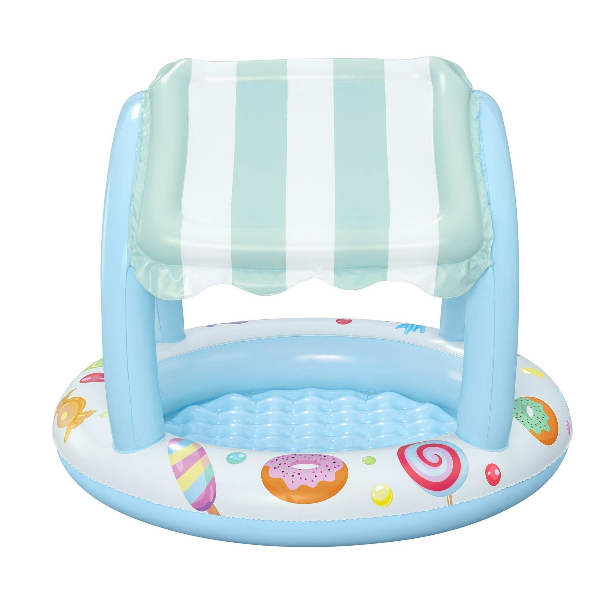 Bestway Inflatable Kids Pool with Sun Shade Candy Theme 104x84cm