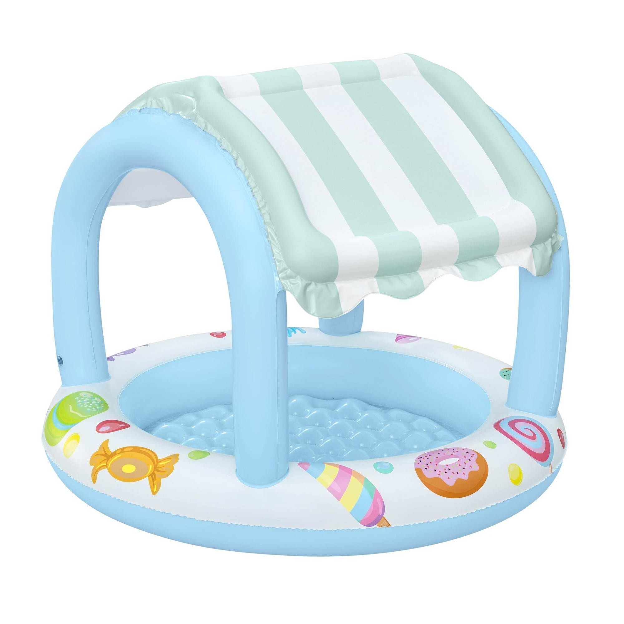 Bestway Inflatable Kids Pool with Sun Shade Candy Theme 104x84cm