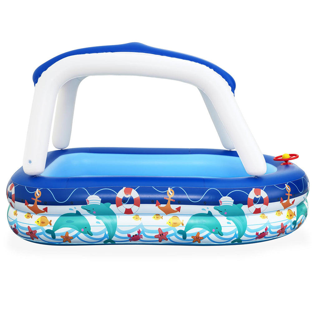 Swimming Pools: Bestway Kids Pool 213x155x132cm Inflatable Swimming w/ Canopy Play Pools 282L