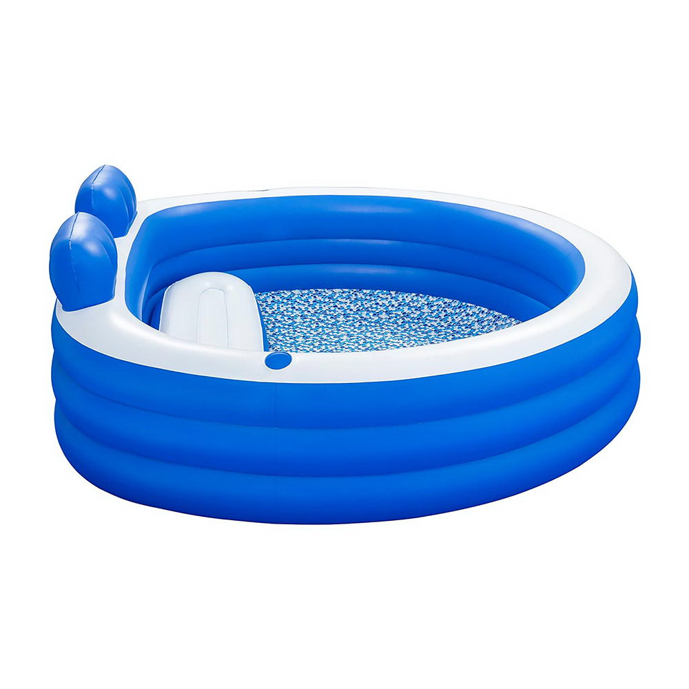 Swimming Pools: Bestway Kids Inflatable Pool Above Ground Pools Bench Seat Cup Holder 231x219cm