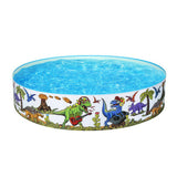 Bestway Kids Pool 183x38cm Round Above Ground Rigid Swimming Pools Dinosaur 946L