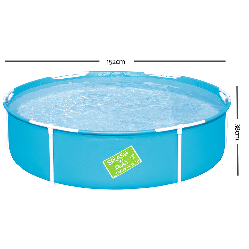 Swimming Pools: Bestway Kids Pool 152x38cm Round Steel Frame Swimming Pools Above Ground 580L