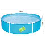 Swimming Pools: Bestway Kids Pool 152x38cm Round Steel Frame Swimming Pools Above Ground 580L
