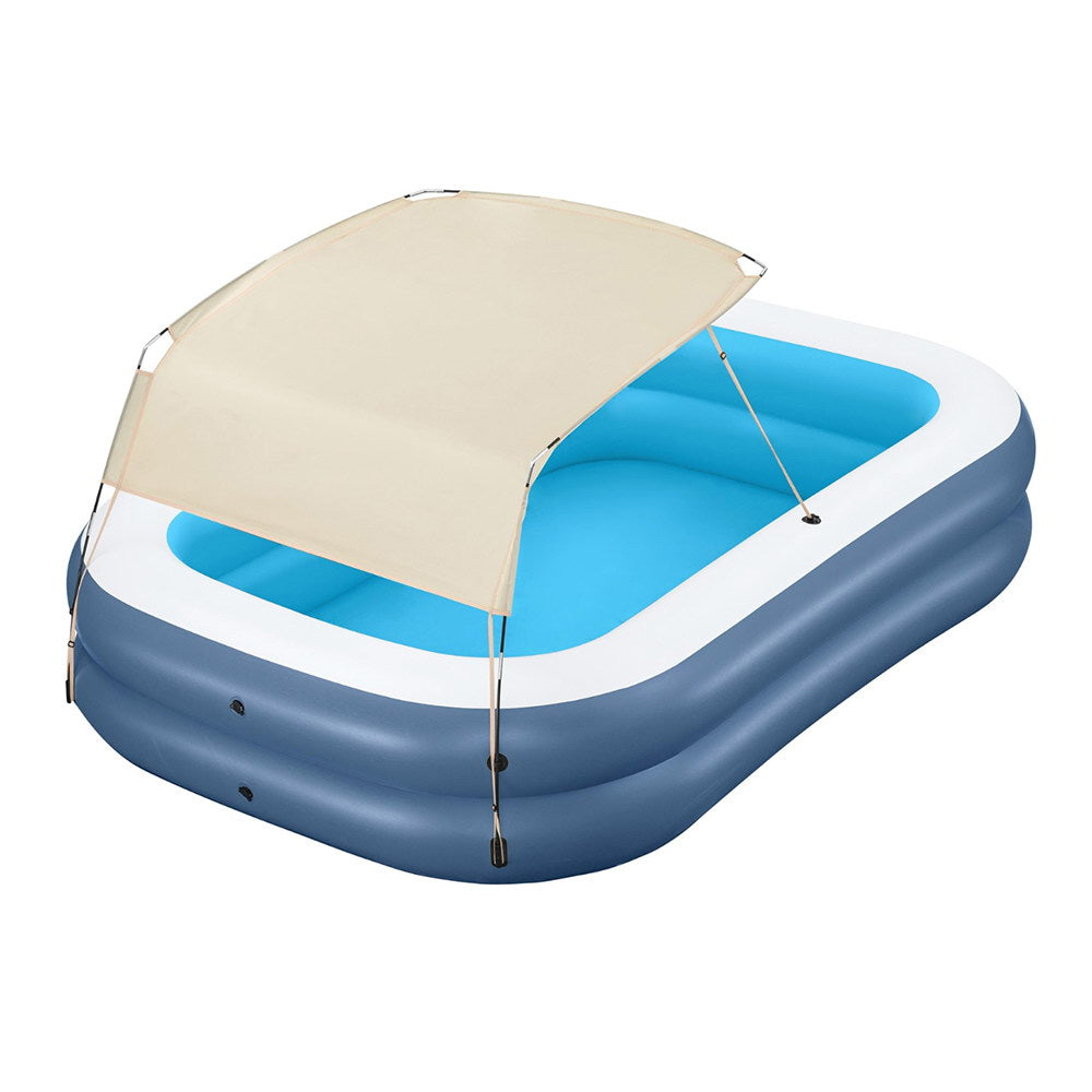 Swimming Pools: Bestway Kids Inflatable Pool Above Ground Splash Pool with Sunshade 254x178cm