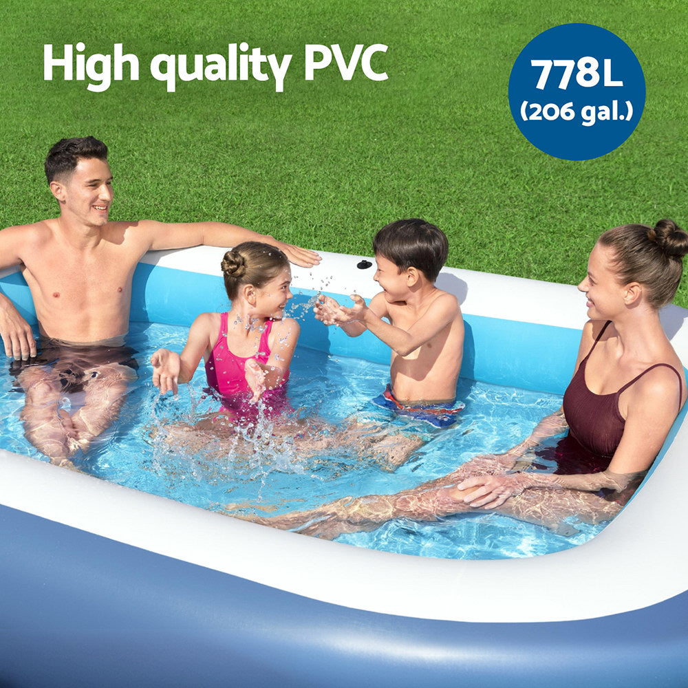 Swimming Pools: Bestway Kids Inflatable Pool Above Ground Splash Pool with Sunshade 254x178cm