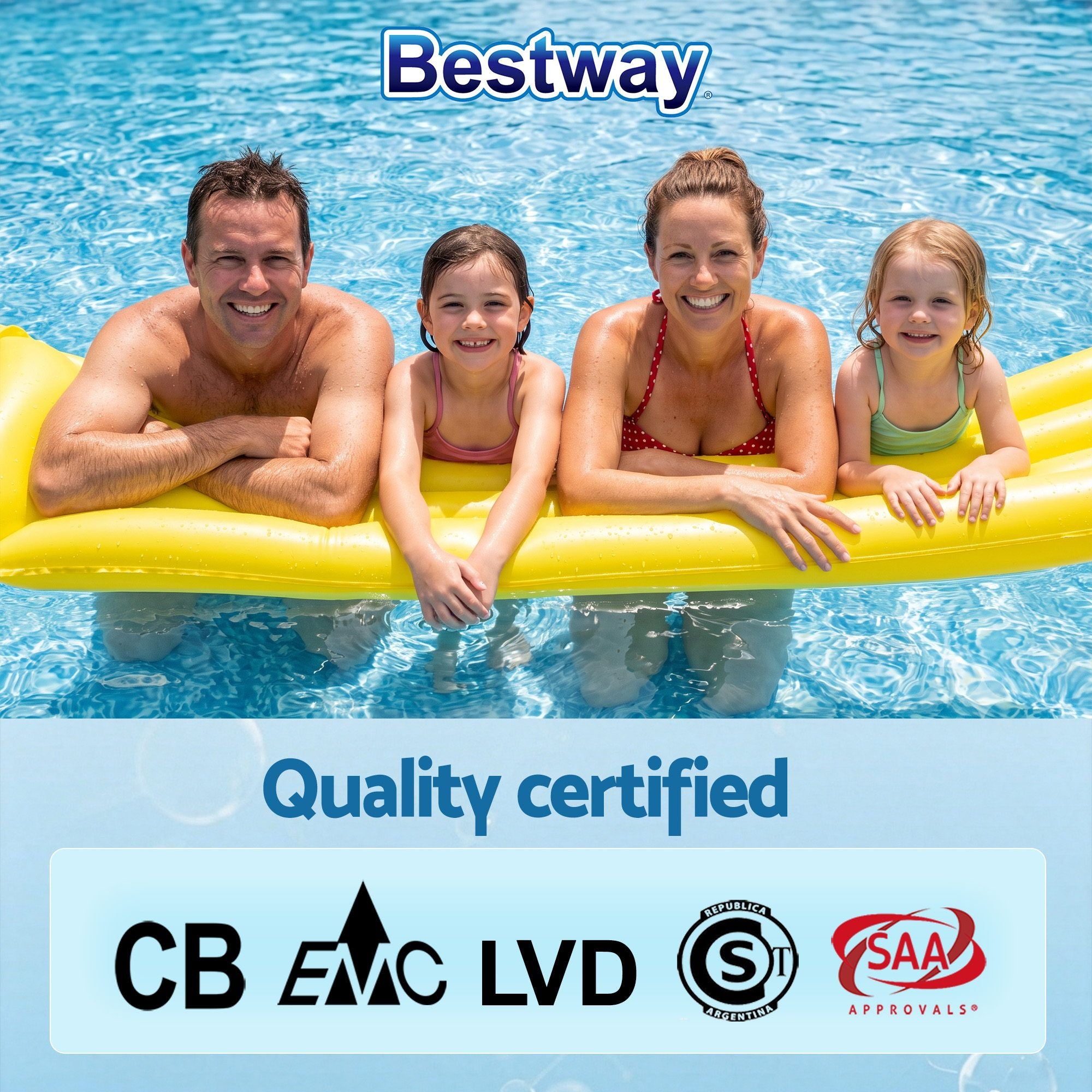Bestway Swimming Pools 305cm x 200cm x 84cm Steel Above Ground Backyard Pool Set