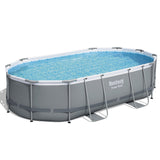 Swimming Pools: Bestway 488x305x107cm Swimming Pool Steel Frame Set w/ Pump Filter Ladder Cover
