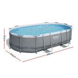 Swimming Pools: Bestway 488x305x107cm Swimming Pool Steel Frame Set w/ Pump Filter Ladder Cover