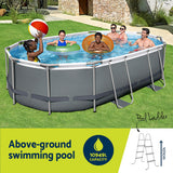 Swimming Pools: Bestway 488x305x107cm Swimming Pool Steel Frame Set w/ Pump Filter Ladder Cover