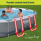 Swimming Pools: Bestway 488x305x107cm Swimming Pool Steel Frame Set w/ Pump Filter Ladder Cover