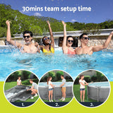 Swimming Pools: Bestway 488x305x107cm Swimming Pool Steel Frame Set w/ Pump Filter Ladder Cover