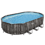 Swimming Pools: Bestway Swimming Pool Steel Frame Pool Set 6.1x3.66m w/ Filter Pump Ladder Cover