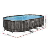 Swimming Pools: Bestway Swimming Pool Steel Frame Pool Set 6.1x3.66m w/ Filter Pump Ladder Cover