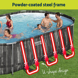 Swimming Pools: Bestway Swimming Pool Steel Frame Pool Set 6.1x3.66m w/ Filter Pump Ladder Cover