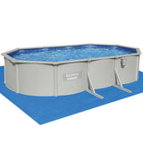 Swimming Pools: Bestway Swimming Pool 610 x 366cm Steel Frame Round Pool Set w/ Filter Ladder