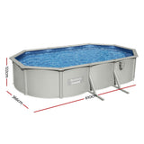 Swimming Pools: Bestway Swimming Pool 610 x 366cm Steel Frame Round Pool Set w/ Filter Ladder