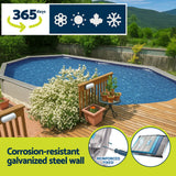 Swimming Pools: Bestway Swimming Pool 610 x 366cm Steel Frame Round Pool Set w/ Filter Ladder