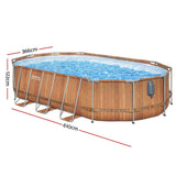 Swimming Pools: Bestway Swimming Pool Steel Frame Luxury Pool & SPA Massage Set 6.1x3.66x1.22m