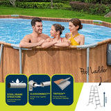 Swimming Pools: Bestway Swimming Pool Steel Frame Luxury Pool & SPA Massage Set 6.1x3.66x1.22m