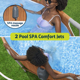 Swimming Pools: Bestway Swimming Pool Steel Frame Luxury Pool & SPA Massage Set 6.1x3.66x1.22m