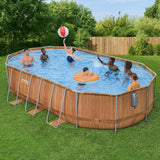 Swimming Pools: Bestway Swimming Pool Steel Frame Luxury Pool & SPA Massage Set 6.1x3.66x1.22m