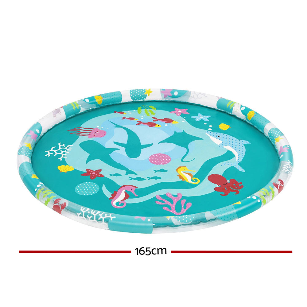 Pool Toys & Inflatables: Bestway Kids Inflatable Pad Round Splash Pool Sprinkler Spray Toys Marine 165cm