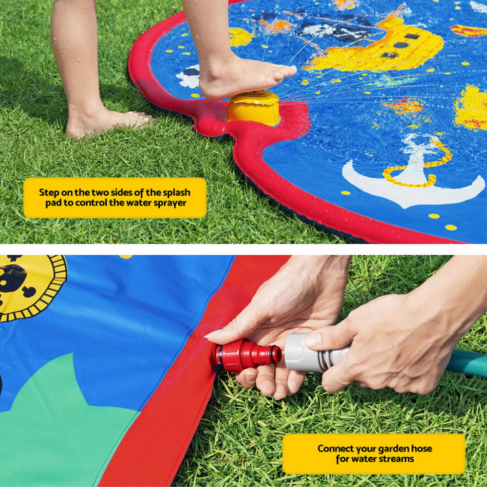 Outdoor Play Equipment: Bestway Kids Splash Pad Pool Sprinkler Spray Play Mat Water Fun Toys 170cm x140cm