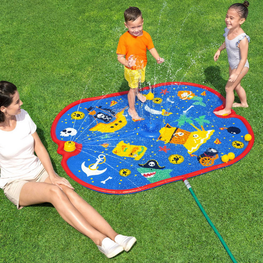Outdoor Play Equipment: Bestway Kids Splash Pad Pool Sprinkler Spray Play Mat Water Fun Toys 170cm x140cm