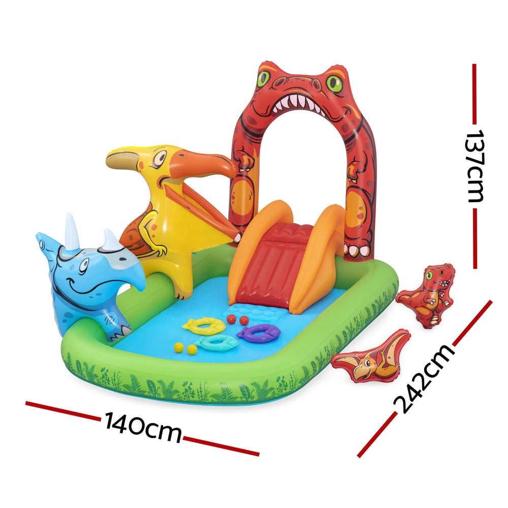Pool Toys & Inflatables: Bestway Kids Inflatable Play Splash Pool with Slide Ball Tossing Toys 242x140cm