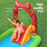 Pool Toys & Inflatables: Bestway Kids Inflatable Play Splash Pool with Slide Ball Tossing Toys 242x140cm