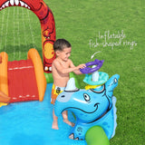Pool Toys & Inflatables: Bestway Kids Inflatable Play Splash Pool with Slide Ball Tossing Toys 242x140cm