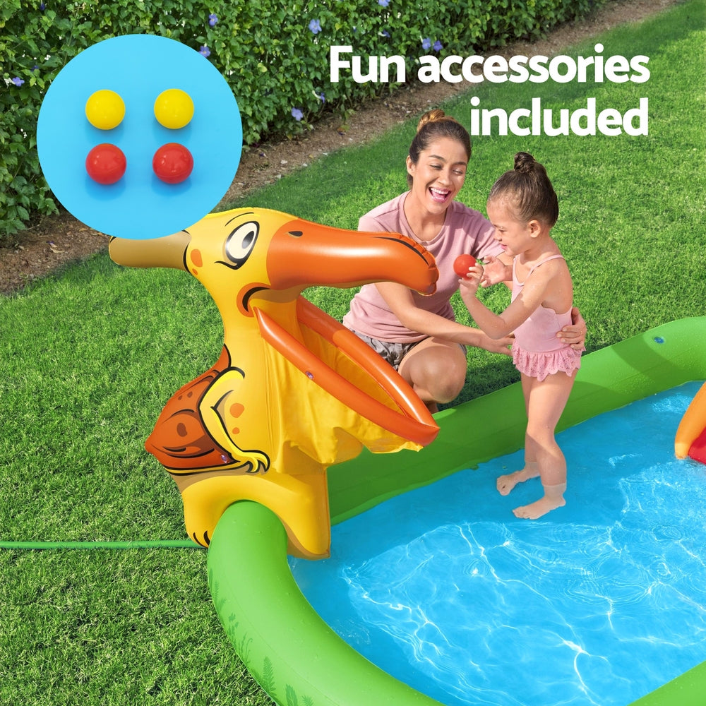 Pool Toys & Inflatables: Bestway Kids Inflatable Play Splash Pool with Slide Ball Tossing Toys 242x140cm