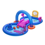 Pool Toys & Inflatables: Bestway Kids Inflatable Play Splash Pool with Slide Ball Tossing Toys Coral Basket