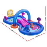 Pool Toys & Inflatables: Bestway Kids Inflatable Play Splash Pool with Slide Ball Tossing Toys Coral Basket