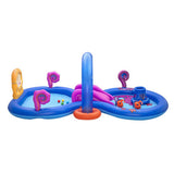 Pool Toys & Inflatables: Bestway Kids Inflatable Play Splash Pool with Slide Ball Tossing Toys Coral Basket