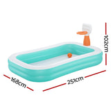 Pool Toys & Inflatables: Bestway Kids Inflatable Pool Above Ground Play Pools Basketball Hoop 251x168cm