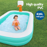 Pool Toys & Inflatables: Bestway Kids Inflatable Pool Above Ground Play Pools Basketball Hoop 251x168cm
