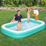 Pool Toys & Inflatables: Bestway Kids Inflatable Pool Above Ground Play Pools Basketball Hoop 251x168cm