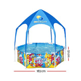 98765-Bestway Kids Pool 183x51cm Steel Frame Swimming Play Pools Canopy 930L