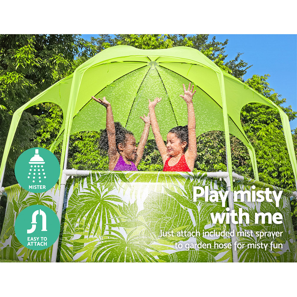 Swimming Pools: Bestway Kids Pool 244x51cm Steel Frame Swimming Play Pools Canopy 1688L