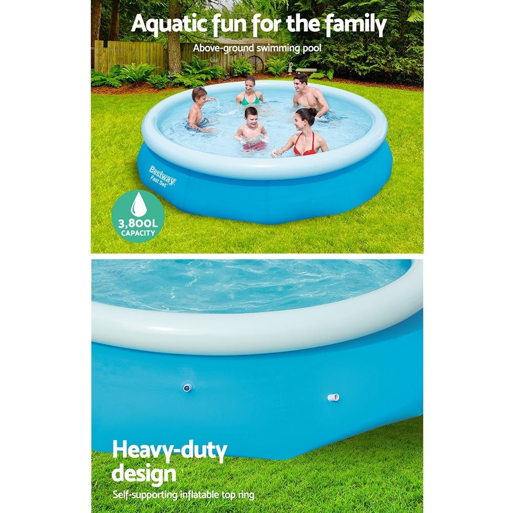 Swimming Pools: Bestway Swimming Pool 305x76cm Above Ground Round Inflatable Pools 3800L