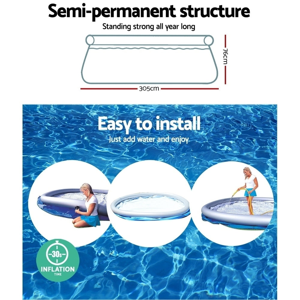 Swimming Pools: Bestway Swimming Pool 305x76cm Above Ground Round Inflatable Pools 3800L